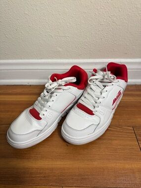 White and Red Low-Top Sneakers